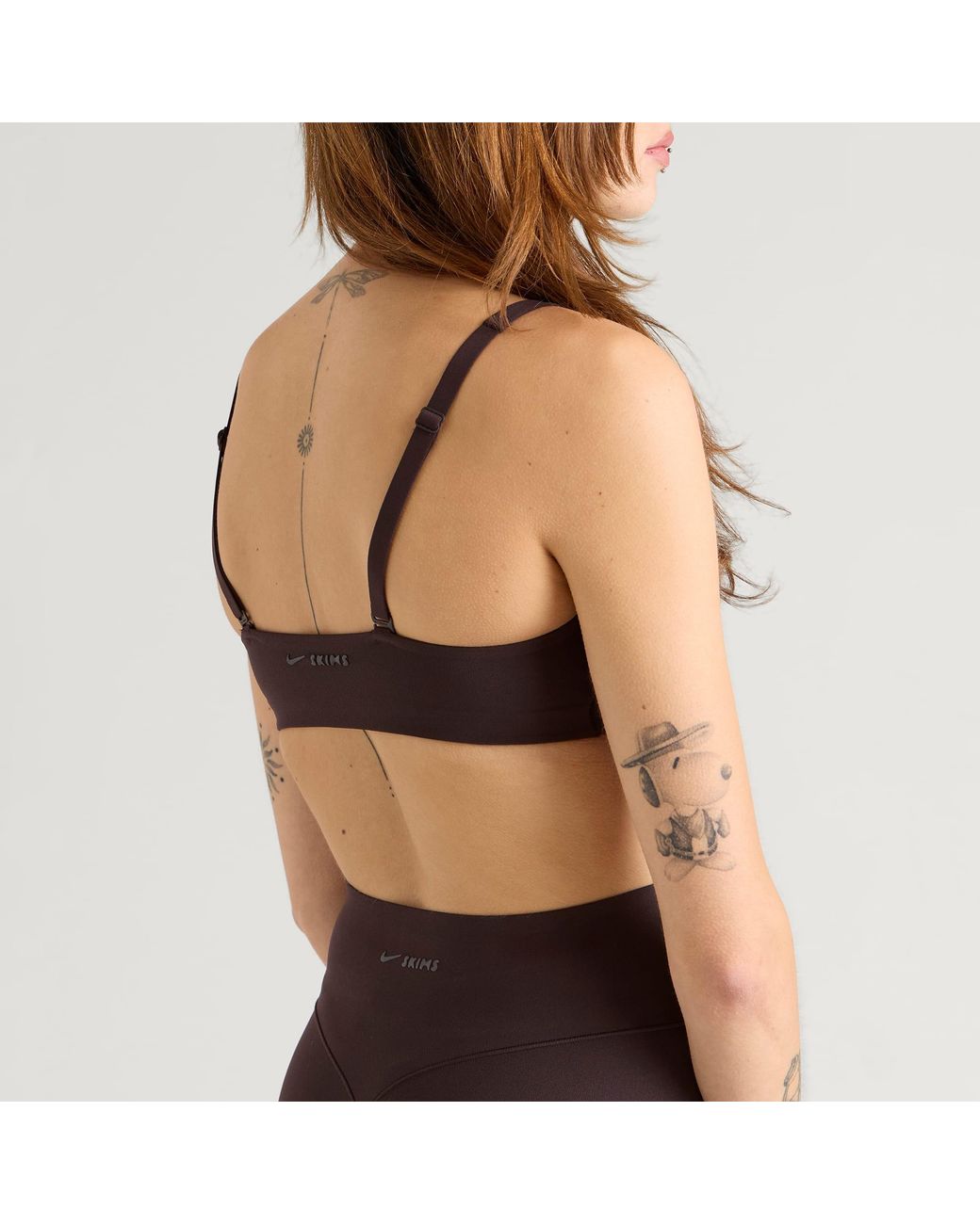 Nike Brown Skims Infinasoft Medium-Support Front Micro Bra