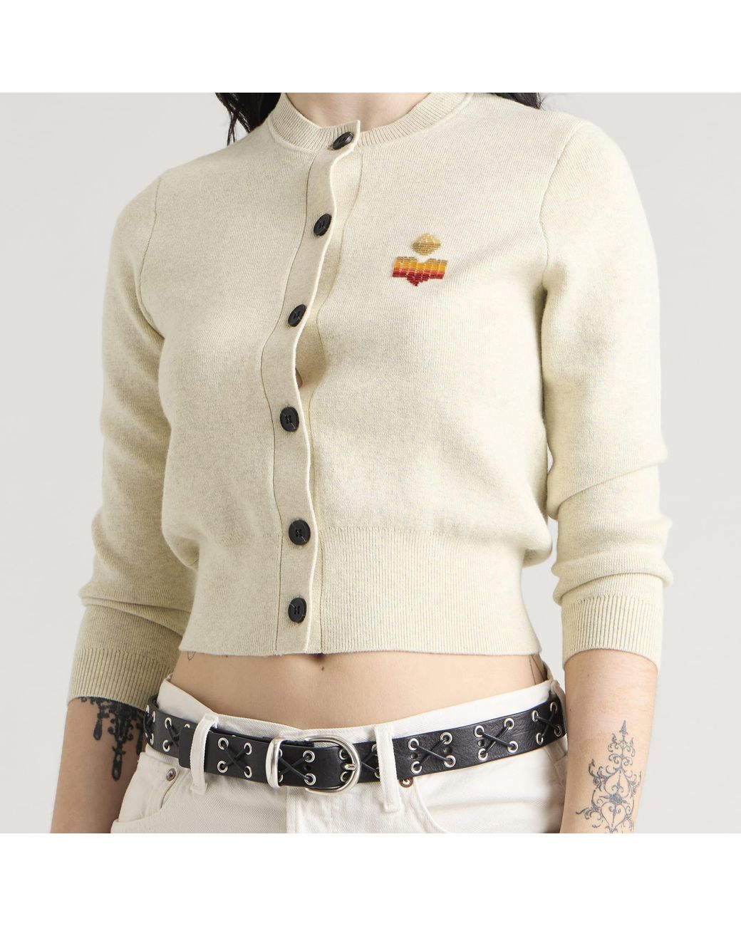 Isabel Marant Natural Étoile Kemal Logo Cardigan