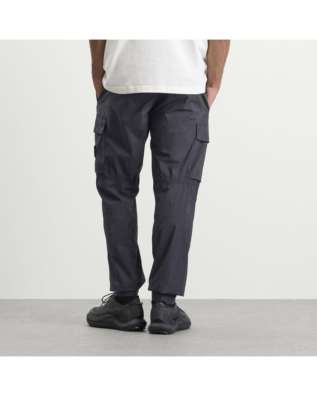 Stone Island Blue Paracadute Cargo Trousers for men