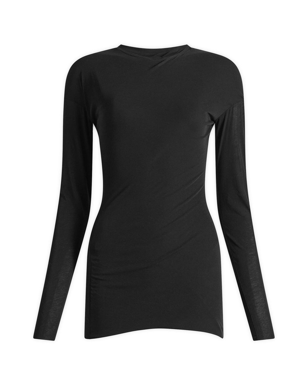 Jil Sander Black Double Layer Twisted Long Sleeve Top