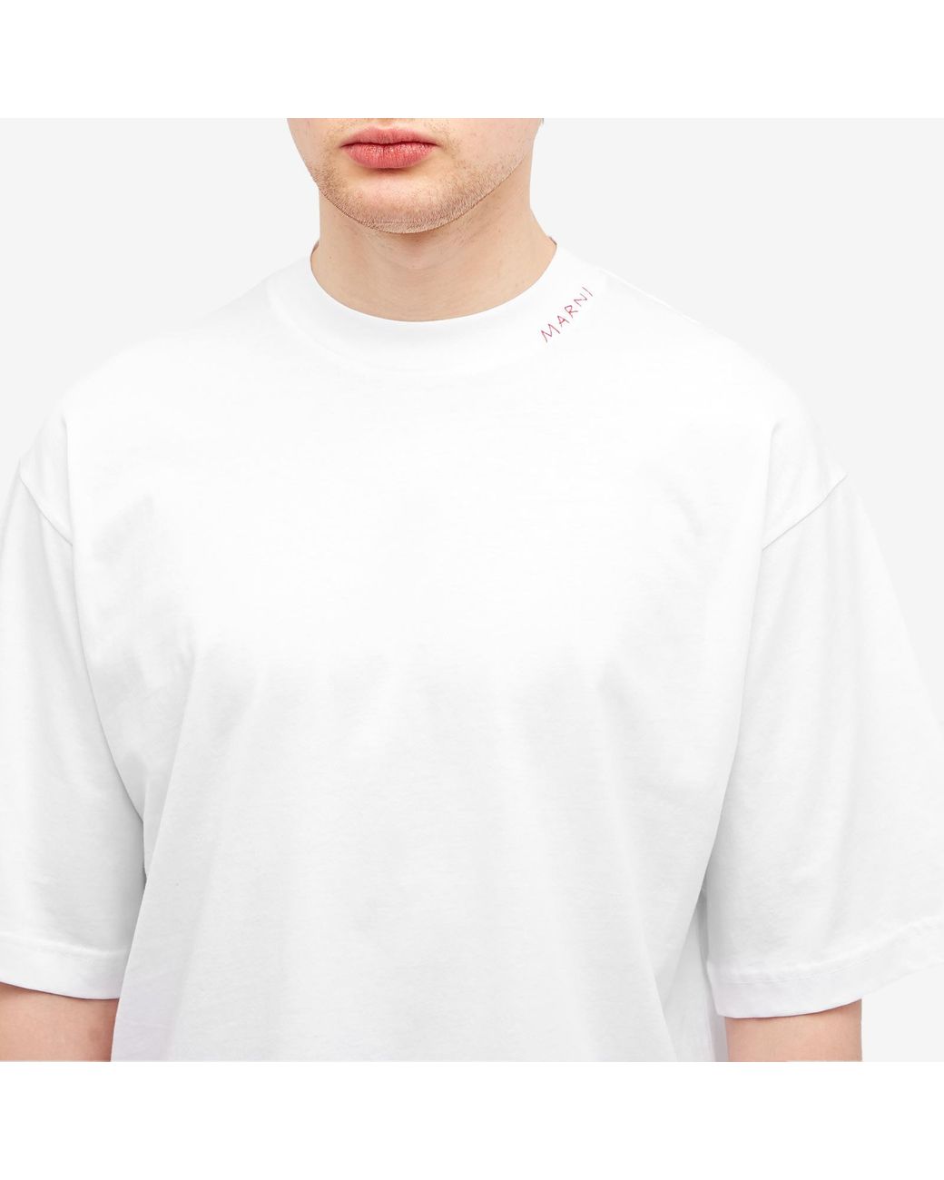 Marni マルニ / Overlay Logo Patch Oversized T-Shirt Black organic cotton T-shirt with Marni patch | Marni