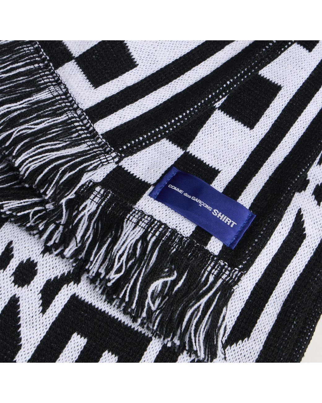 Comme des Garçons Black Knitted Football Scarf for men
