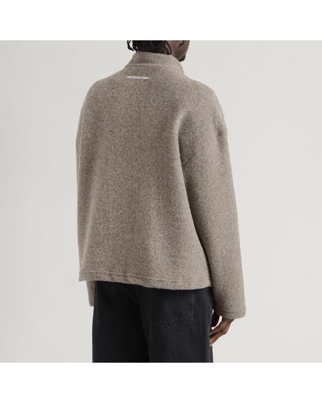 MKI Miyuki-Zoku Gray Pressed Wool Track Jacket for men