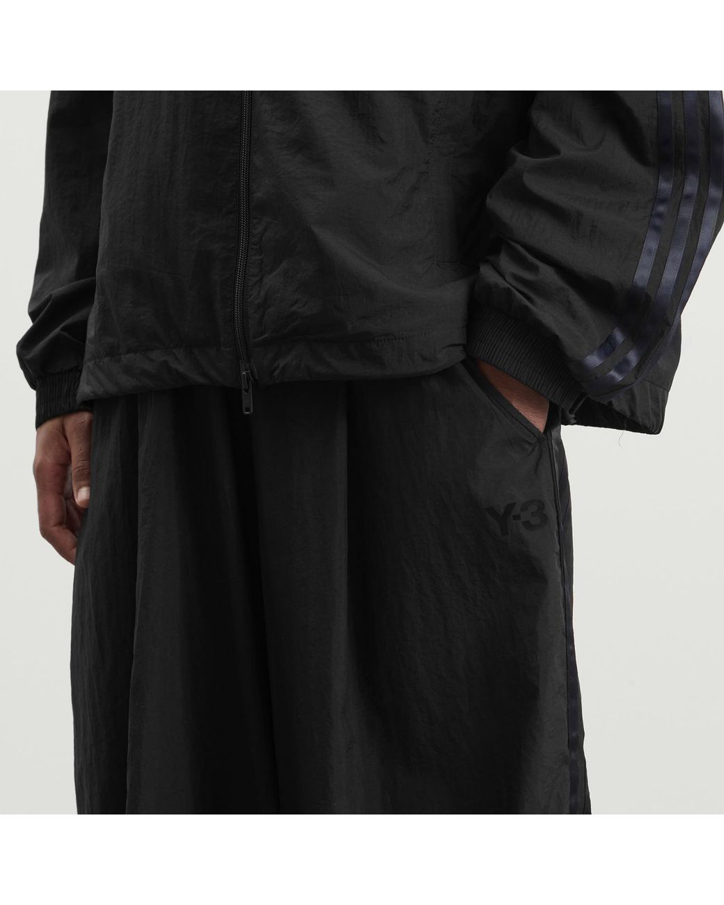 Y-3 Black Gradient Stripes Wide Leg Trousers for men