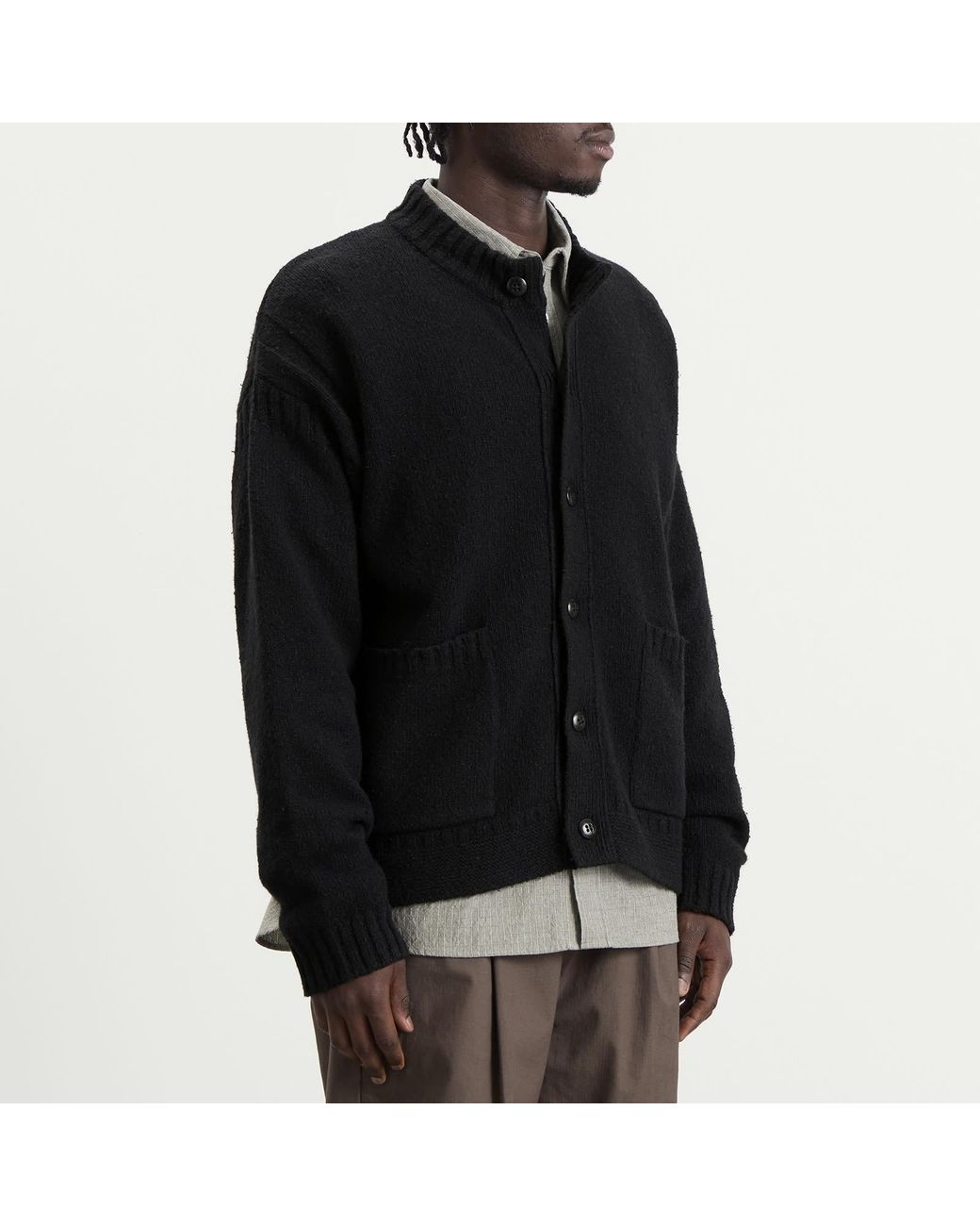 Folk Black Knitted Jacket for men