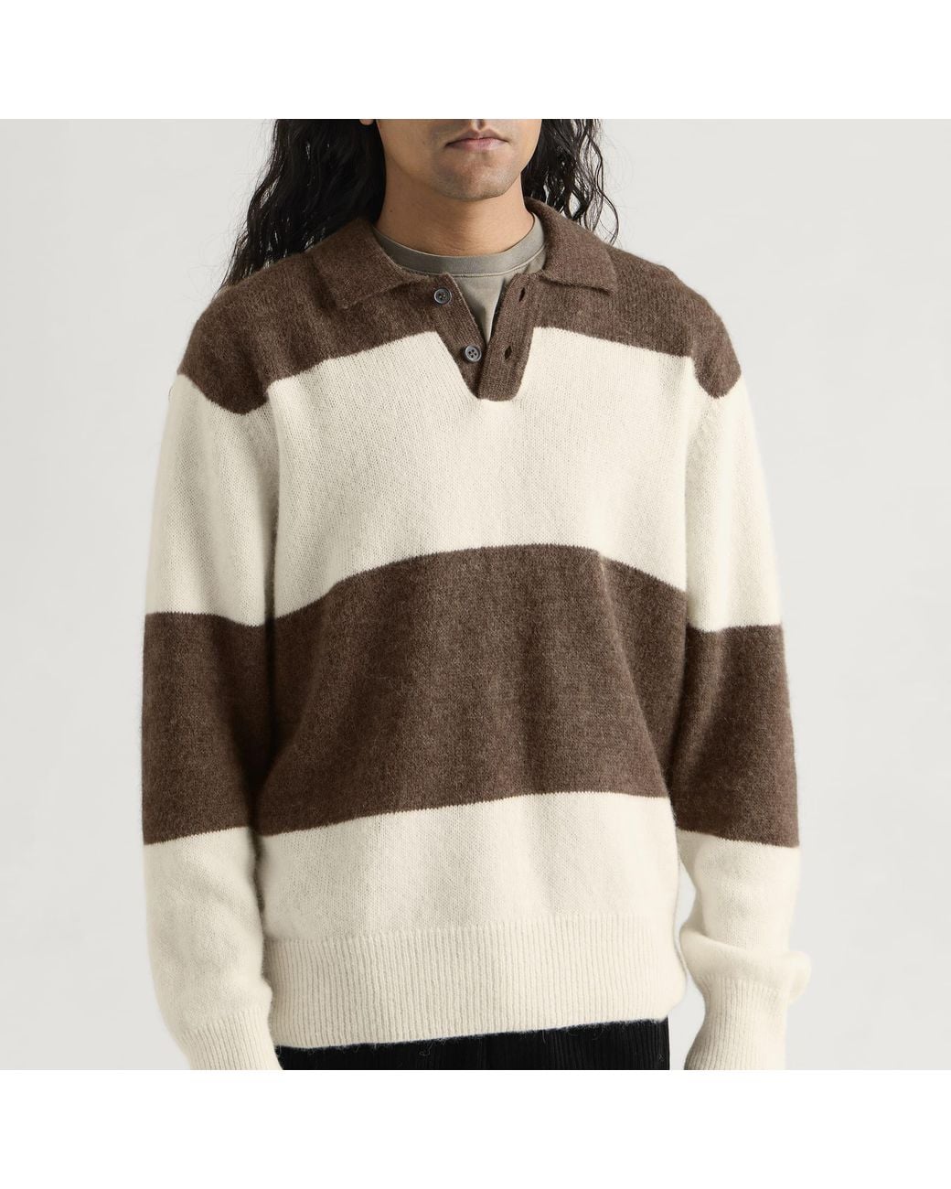 Corridor NYC Natural Brushed Knit Rugby for men