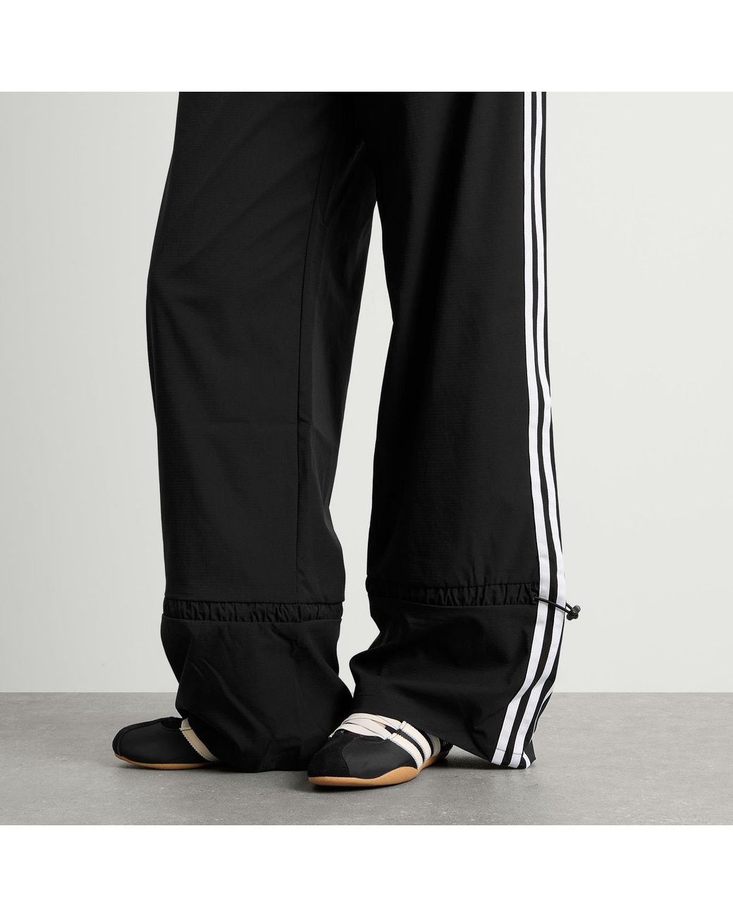 Adidas Black Pleated Nylon Track Pant