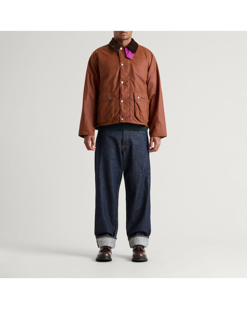 Barbour Brown X Paul Smith Key Transport Wax Jacket for men