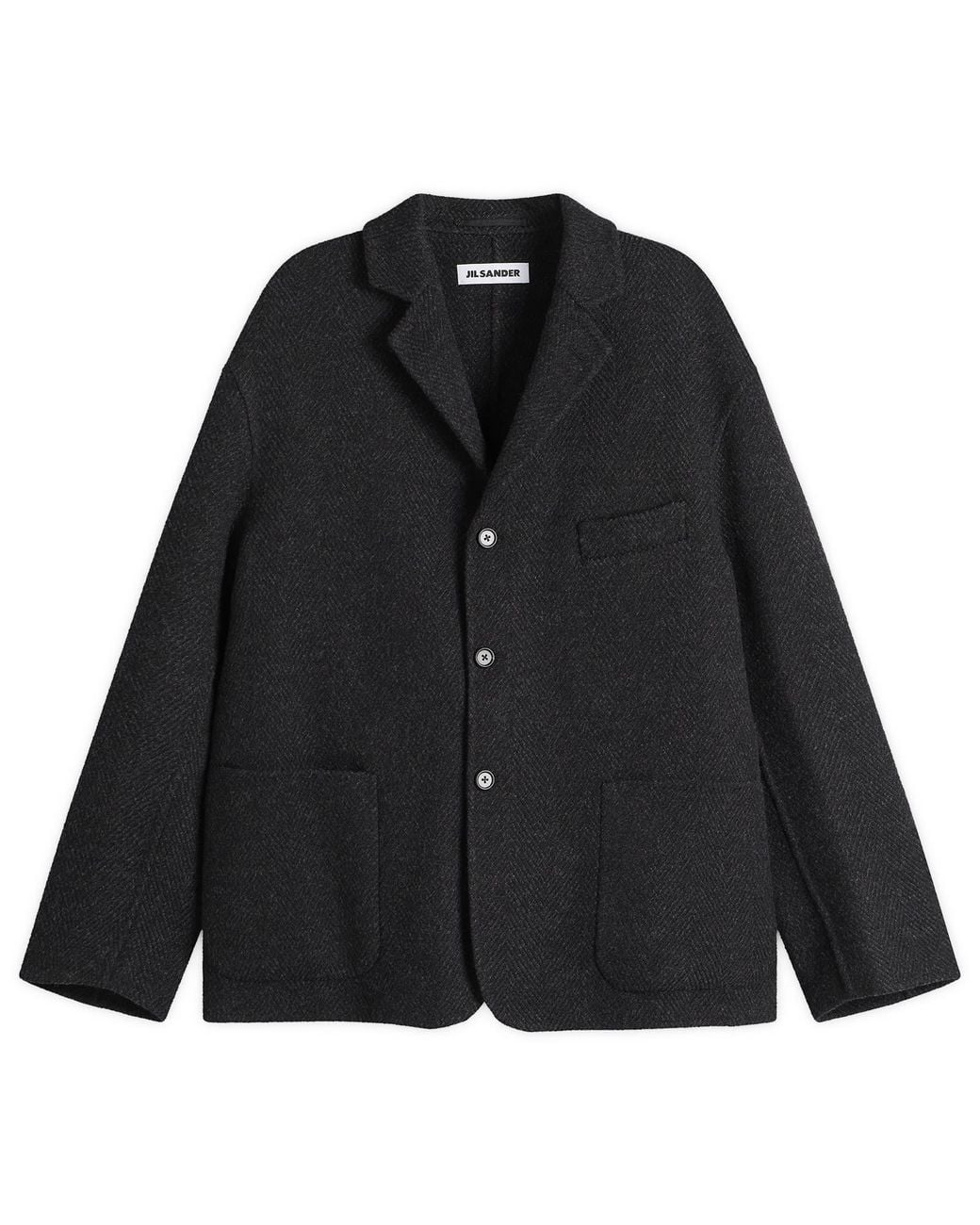 Jil Sander Black Wool Double Faced Workwear Jacket for men