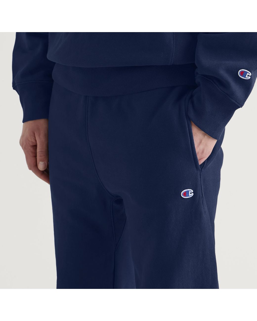 Champion Blue Reverse Weave Cuffed Sweat Pants for men