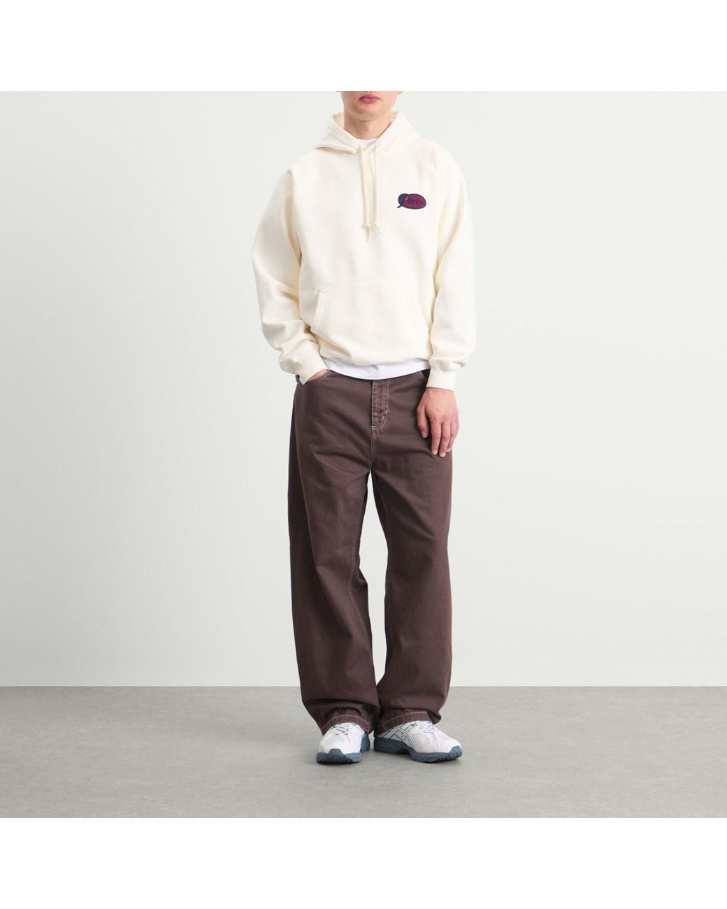 by Parra White Circled Script Logo Hoodie for men