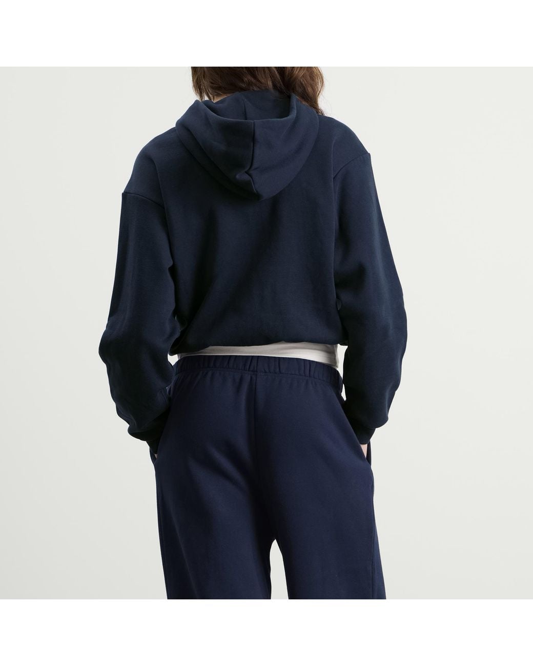 Skims Blue Cotton Fleece Classic Zip Up Hoodie