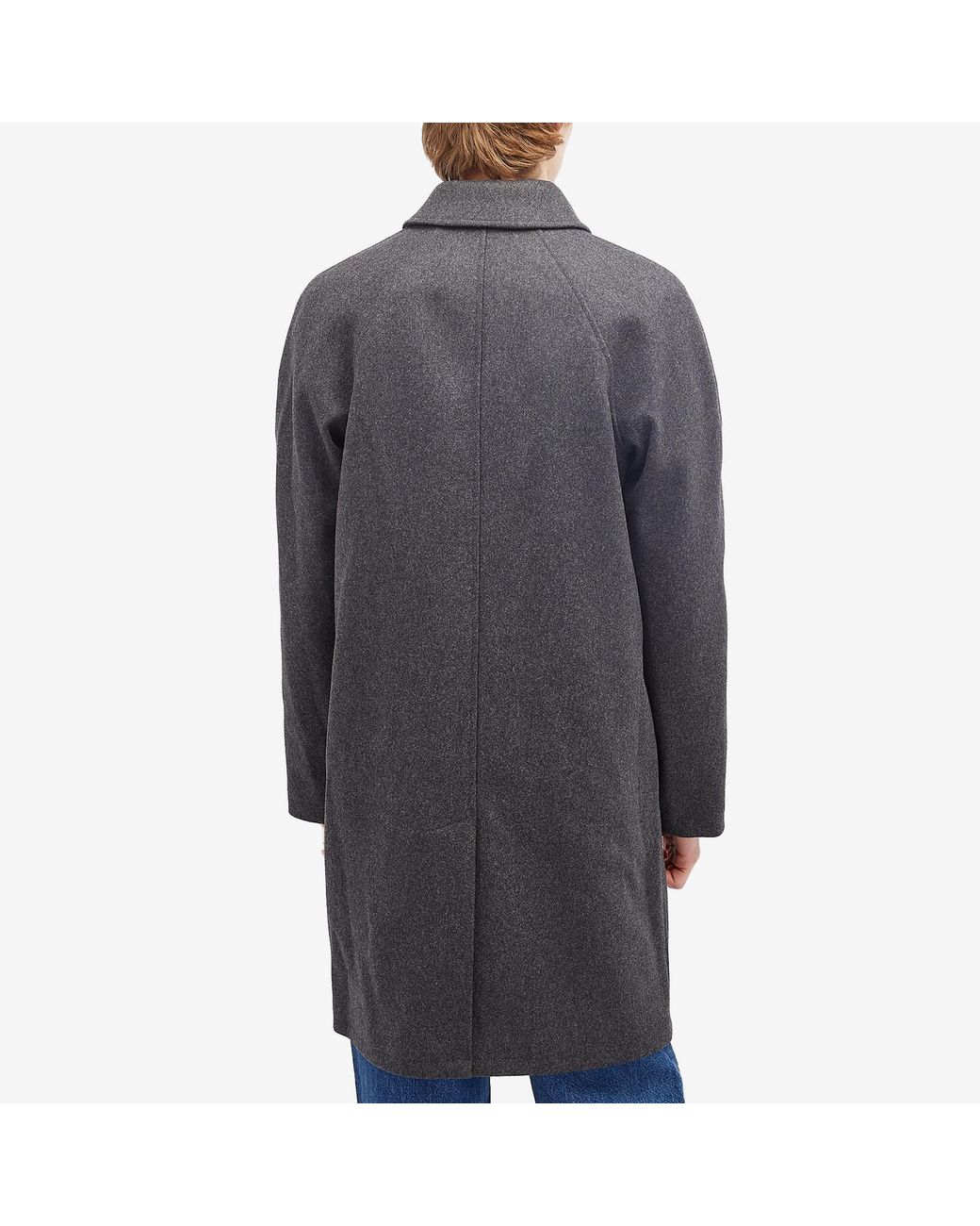 A.P.C. Auster Wool Mac in Black for Men | Lyst