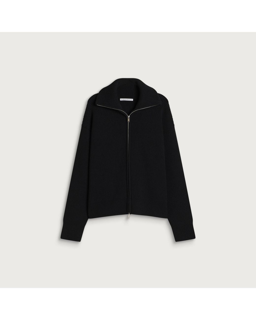 Studio Nicholson Black Sandos Rib Zip Though Jumper for men