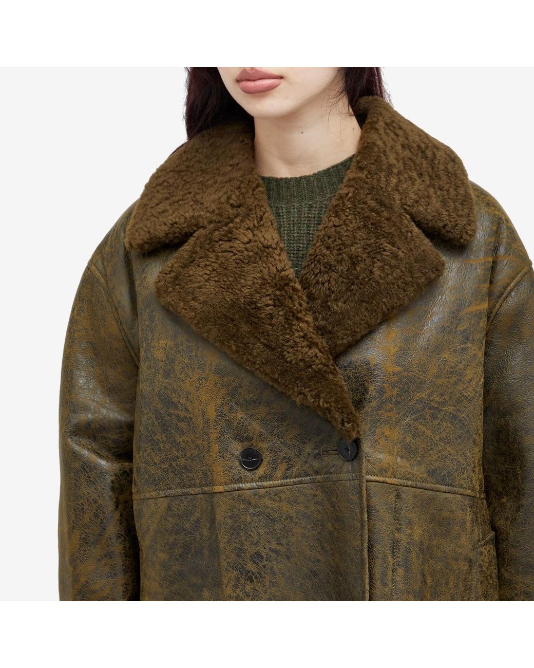 Closed Brown Shearling Coat