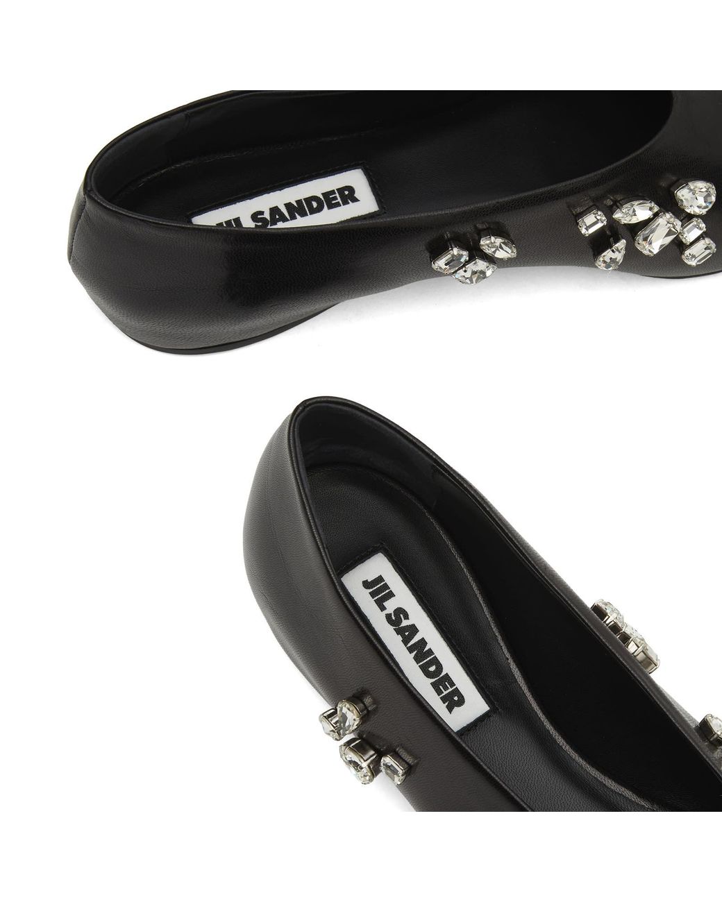 Jil Sander Black Embellished Ballerina
