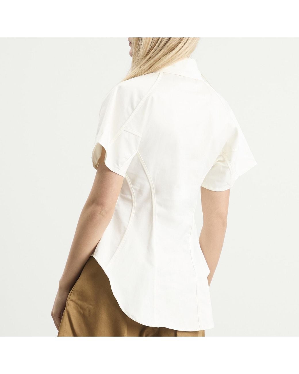 Tolu Coker White Panelled Contoured Bustier Blouse
