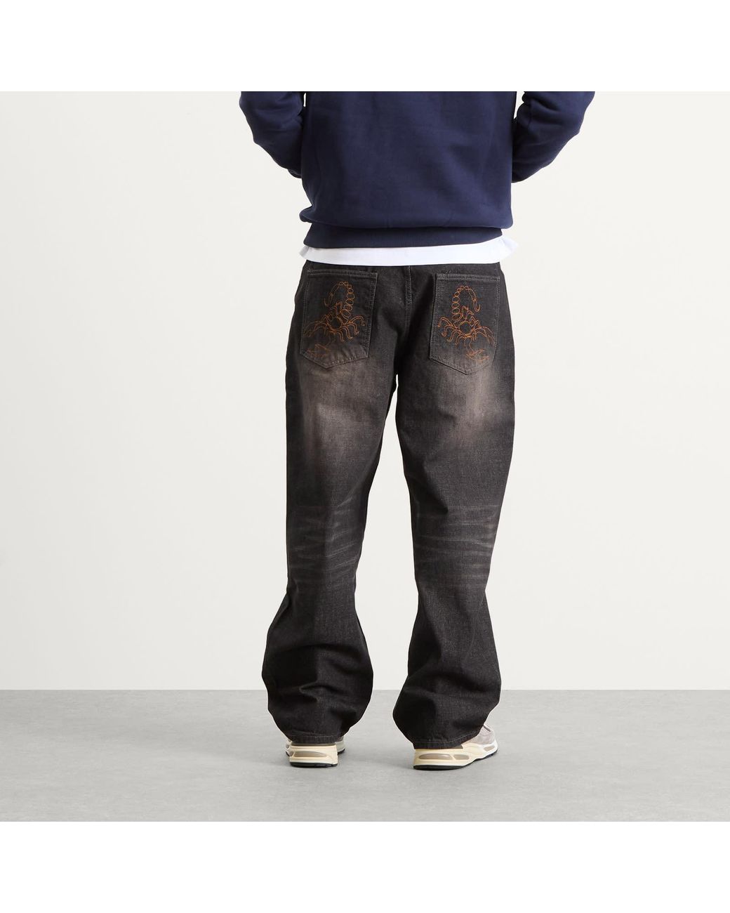 Butter Goods Gray Scorpion Stitch Denim Jeans for men