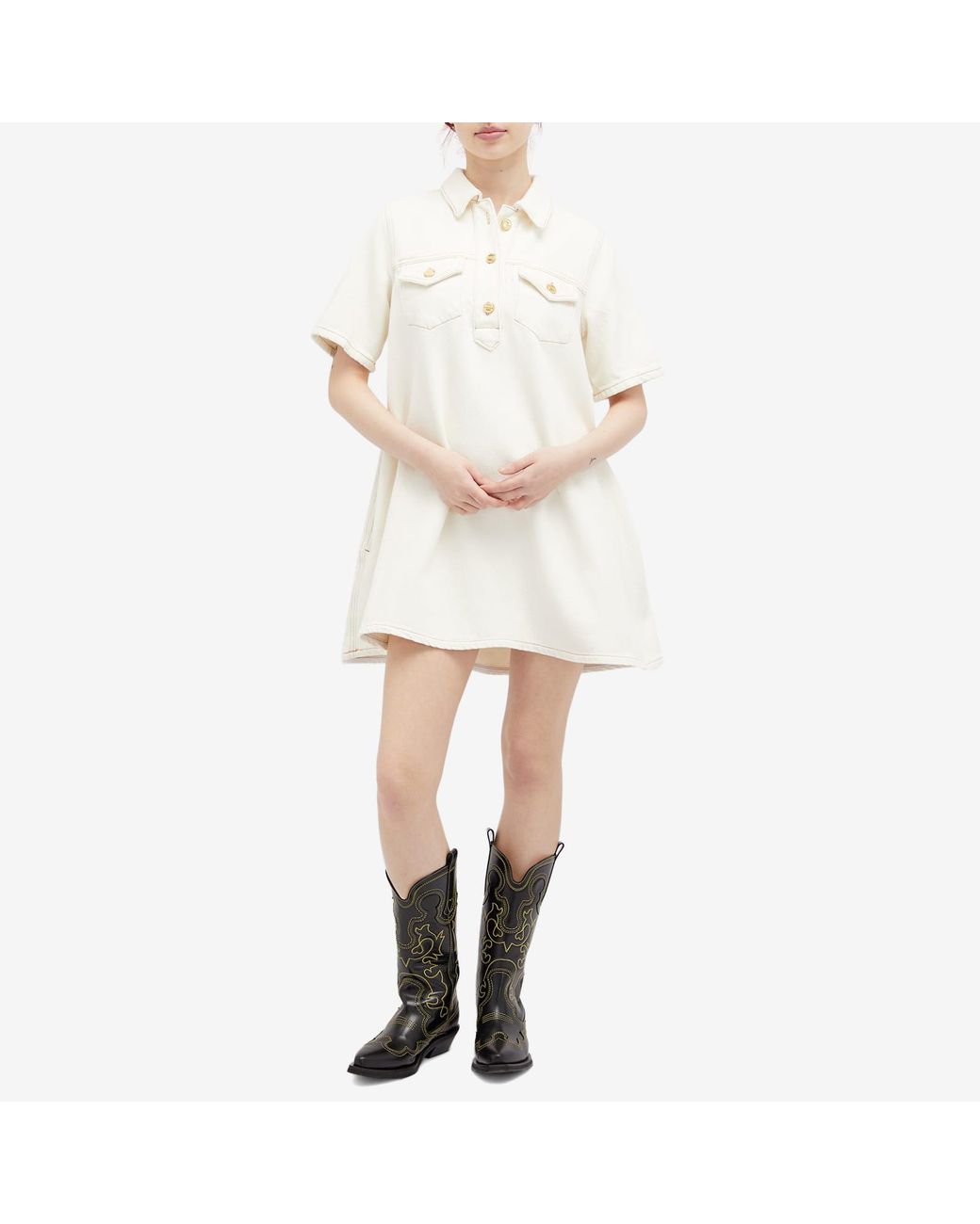 GANNI ♥ Heavy Denim Mini Dress/追跡付 Ganni Heavy Denim Mini Dress | David Jones