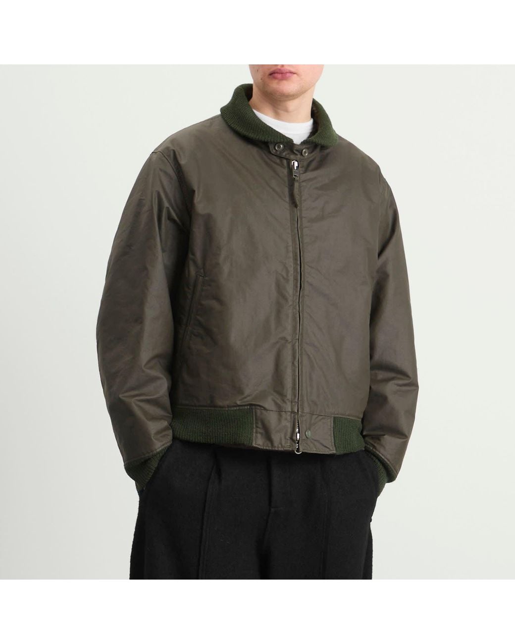 Engineered Garments Waxed Cotton Ll Jacket in Green for Men | Lyst