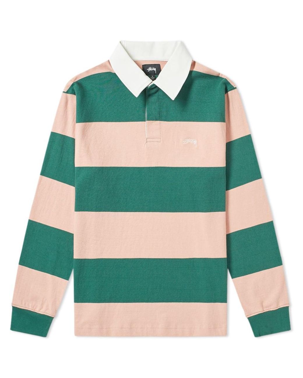 Stussy Ralphie Stripe Rugby Shirt in Green for Men | Lyst