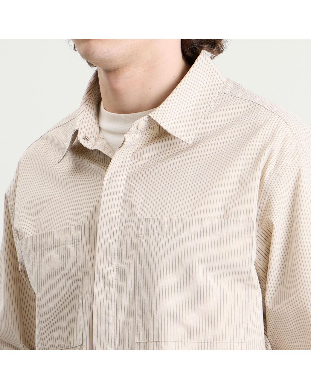 BOUND Natural Lordelo Stripe Longsleeve Shirt for men