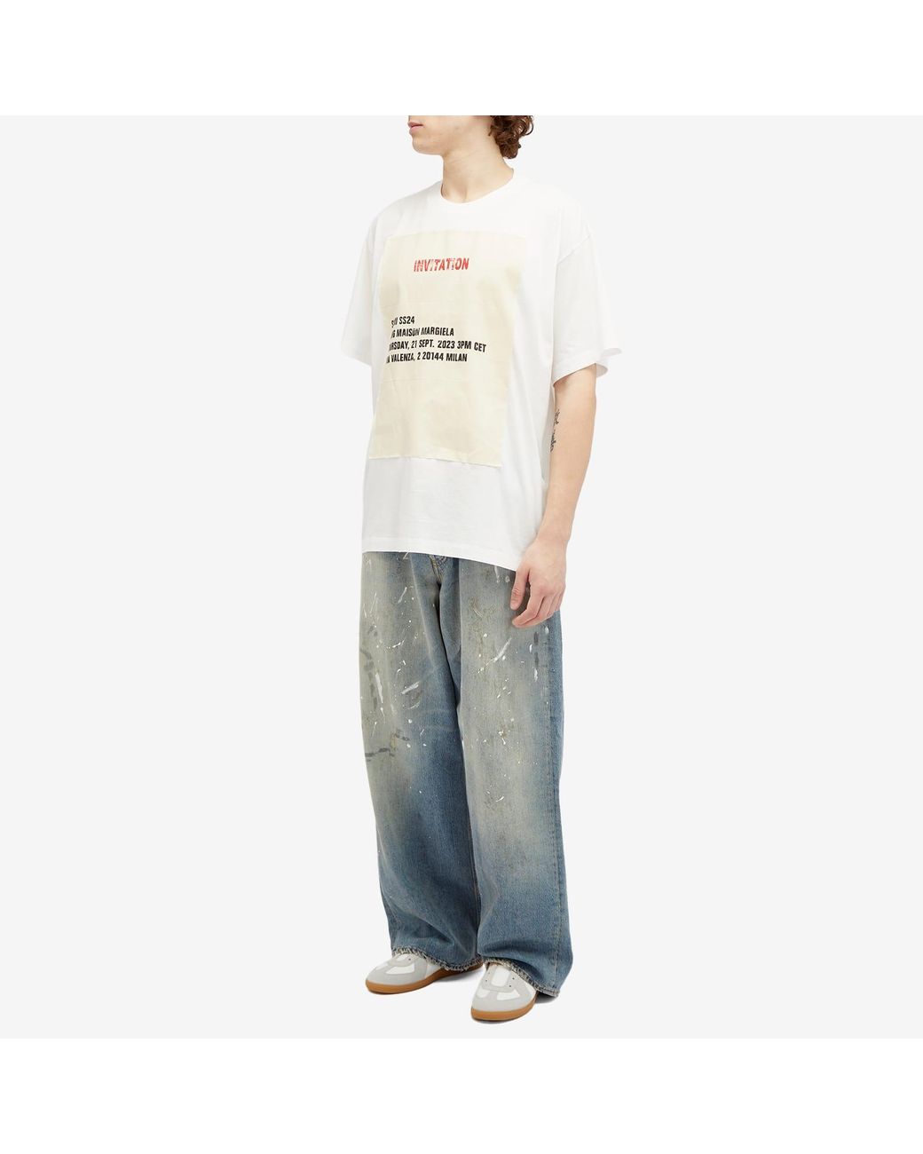 ◆◆VIP◆◆ MM6 Invitation Poster Tシャツ MM6 Maison Margiela Men's Show Invitation Logo T-Shirt in