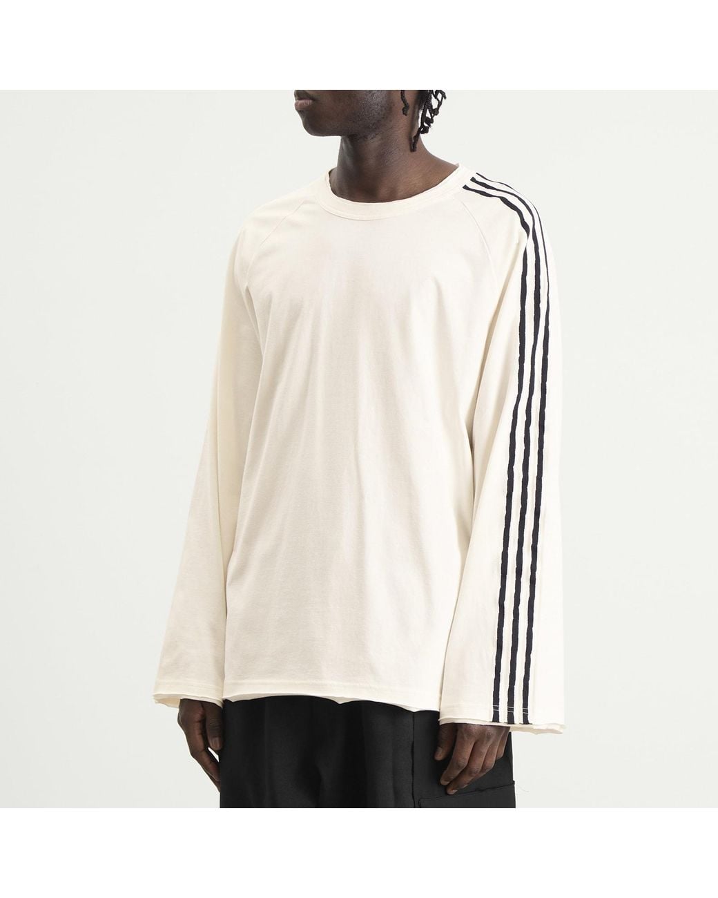 Y-3 Natural Distressed Long Sleeve T-Shirt for men