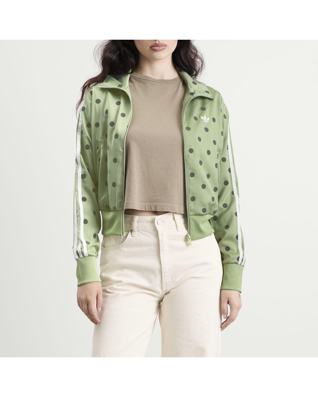 Adidas Green Satin Polka Dots Track Top
