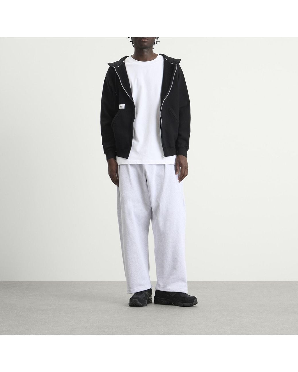 (w)taps Black Throwdy Zip Hoody for men