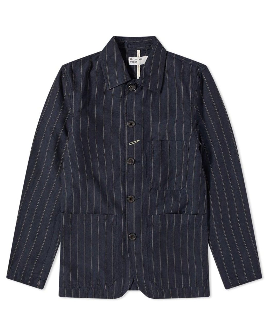 Universal Works Pinstripe Bakers Chore Jacket in Blue for Men Lyst UK