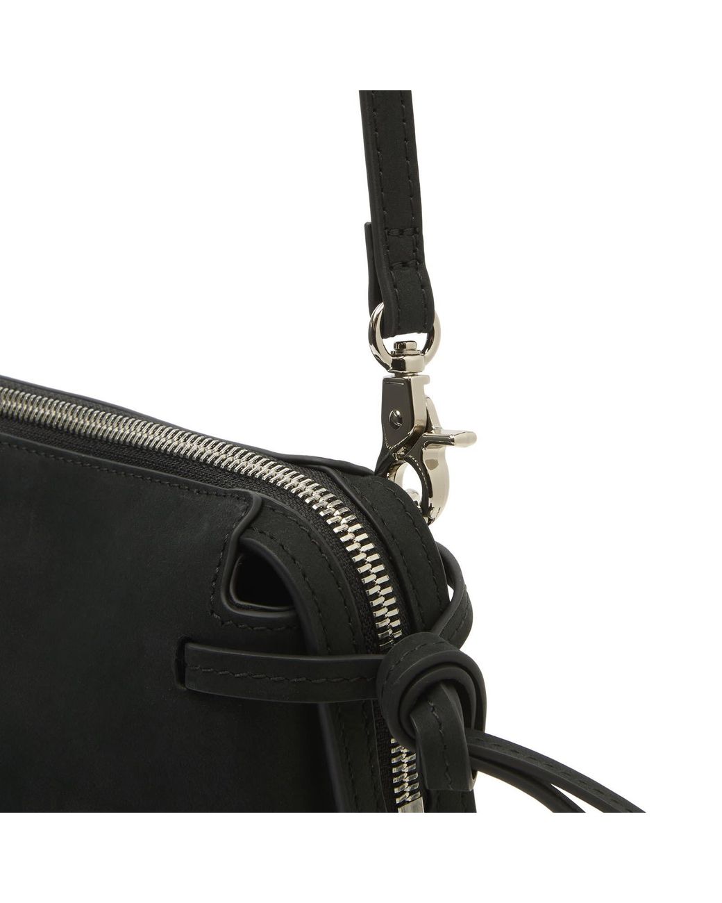 DUNST Black 2 Way Suede Cross Body Bag