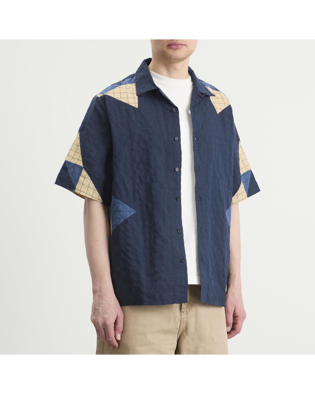 A.P.C. Blue Patchwork Shirt Jacket for men