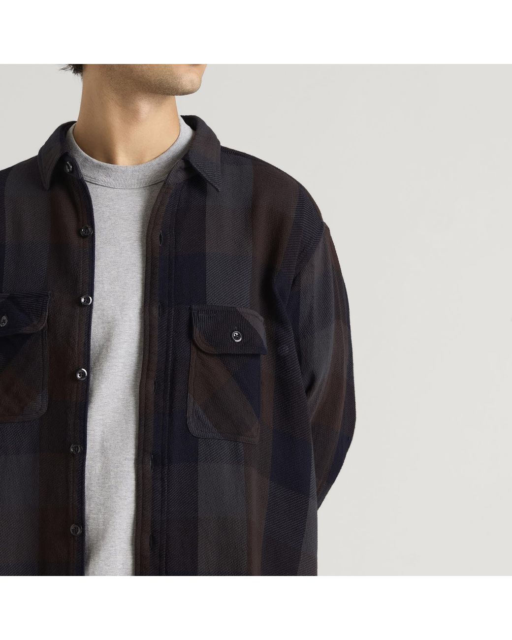 Unlikely Dry Goods Black Heavy Nel Work Shirt for men