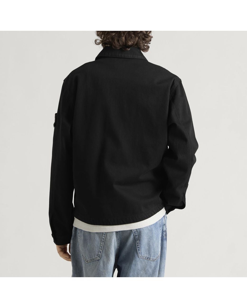 Stone Island Black Denim-Tc Tinto Capo Jacket for men