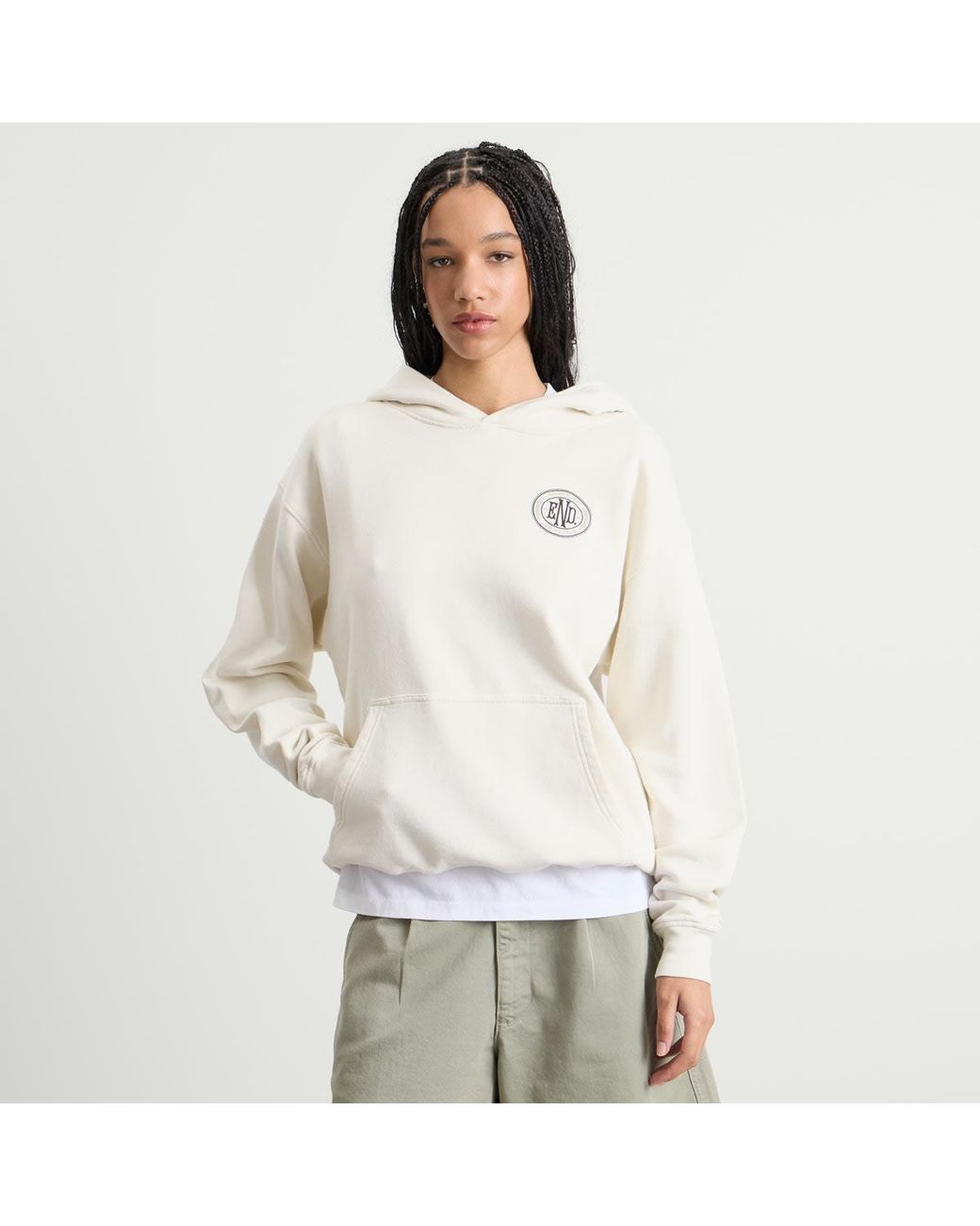 END. White Leisure Pullover Hoodie