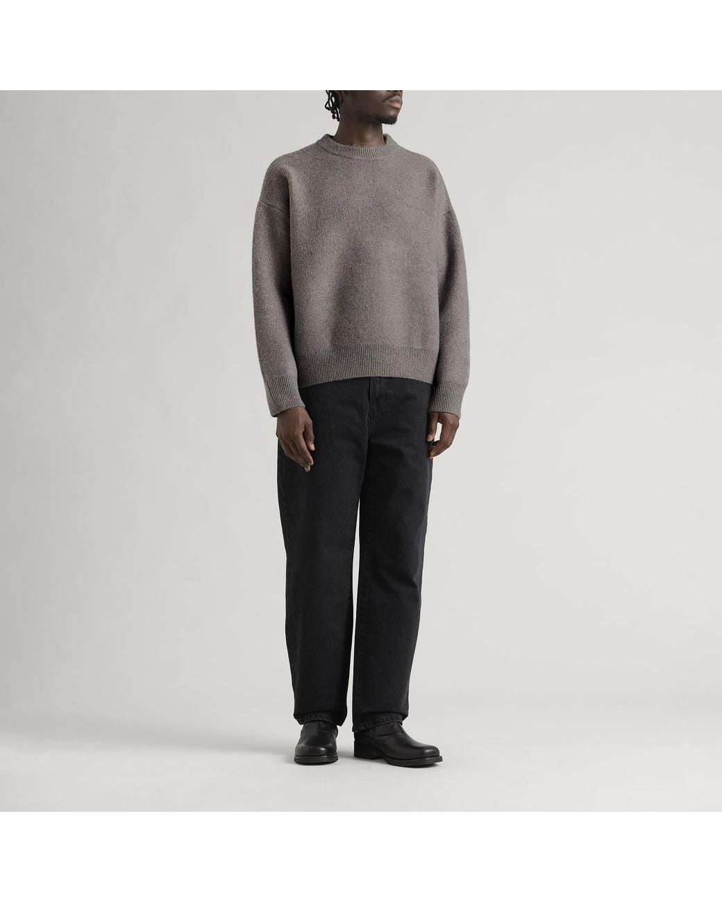 MKI Miyuki-Zoku Gray Double Knit Crewneck for men