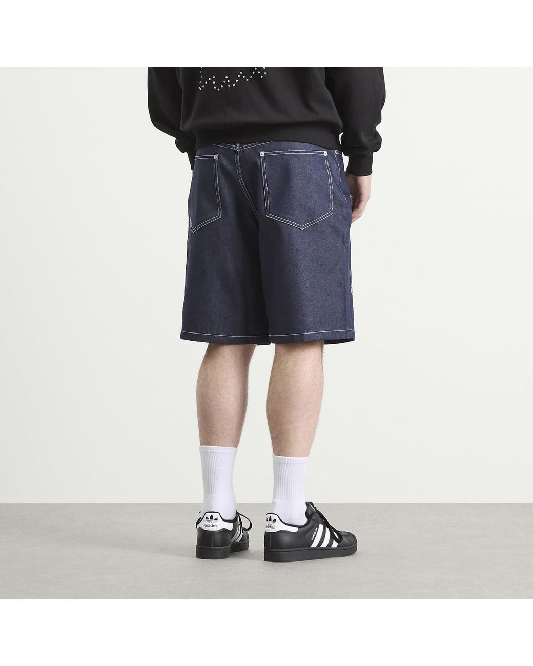 Pleasures Blue X Zero Skull Denim Shorts for men