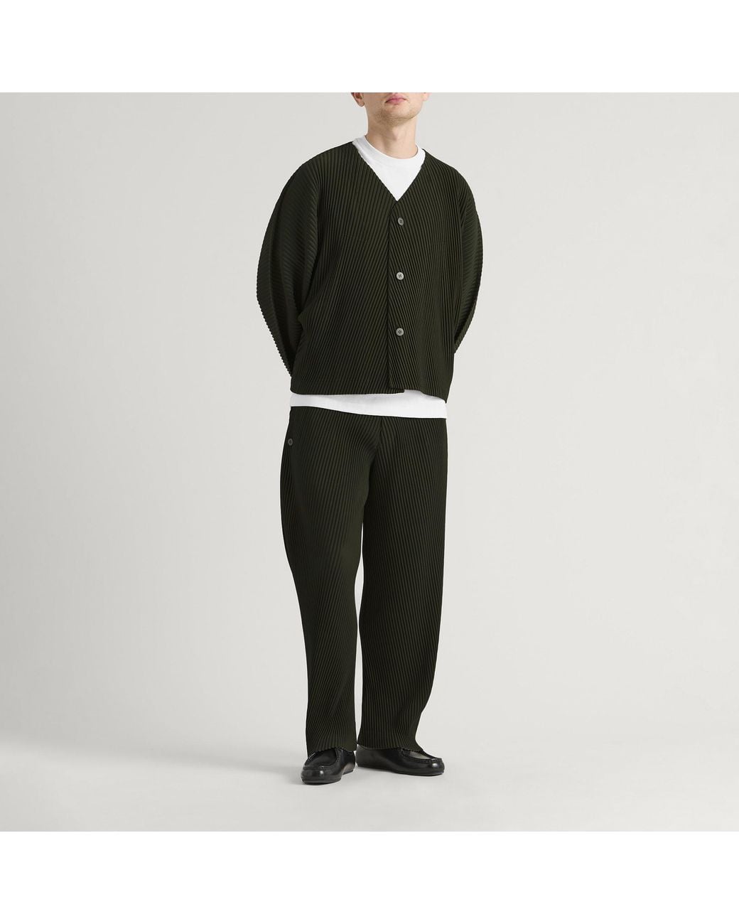 Homme Plissé Issey Miyake Green Pleated Trousers for men