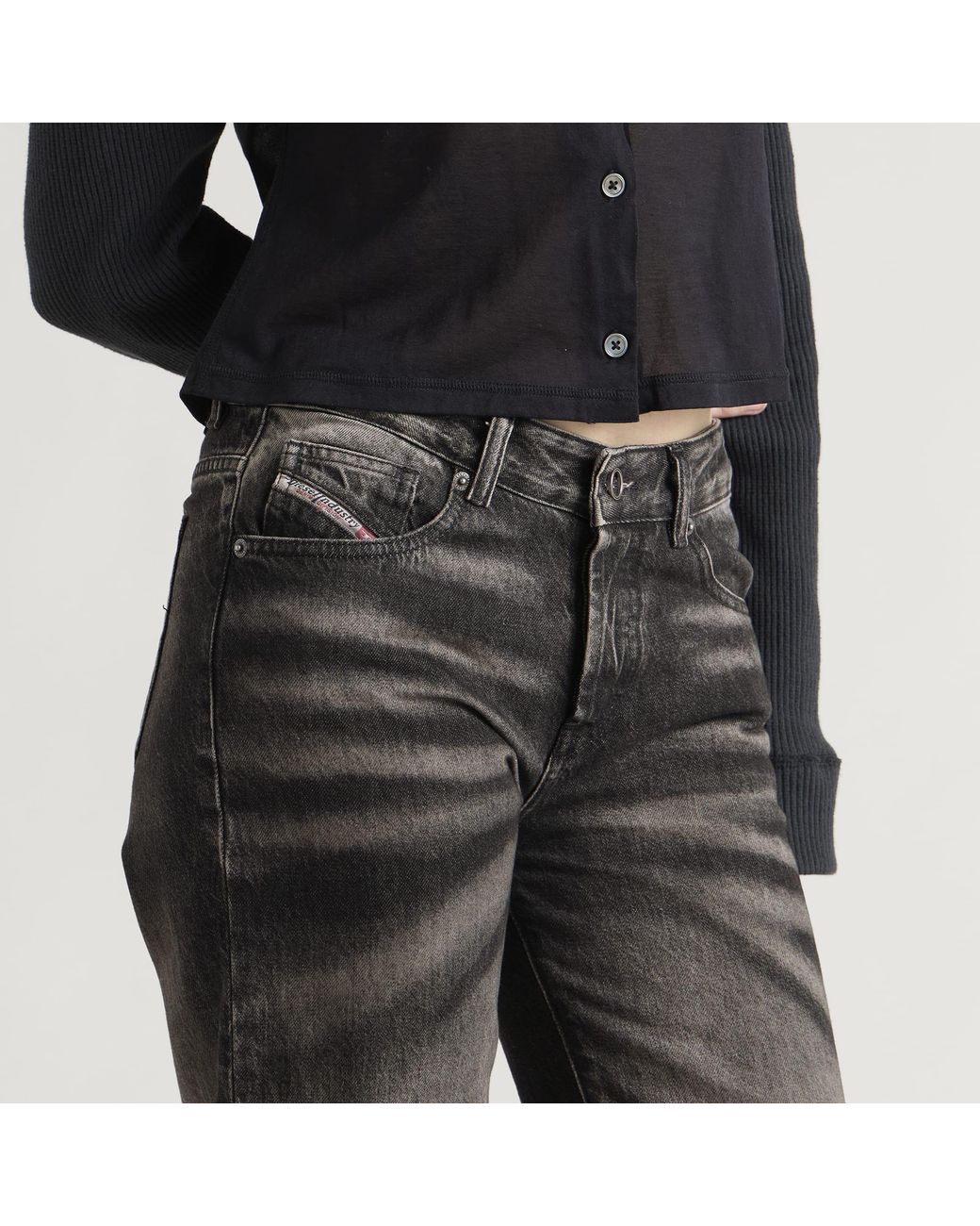 DIESEL Gray D-Liet Straight Leg Jeans