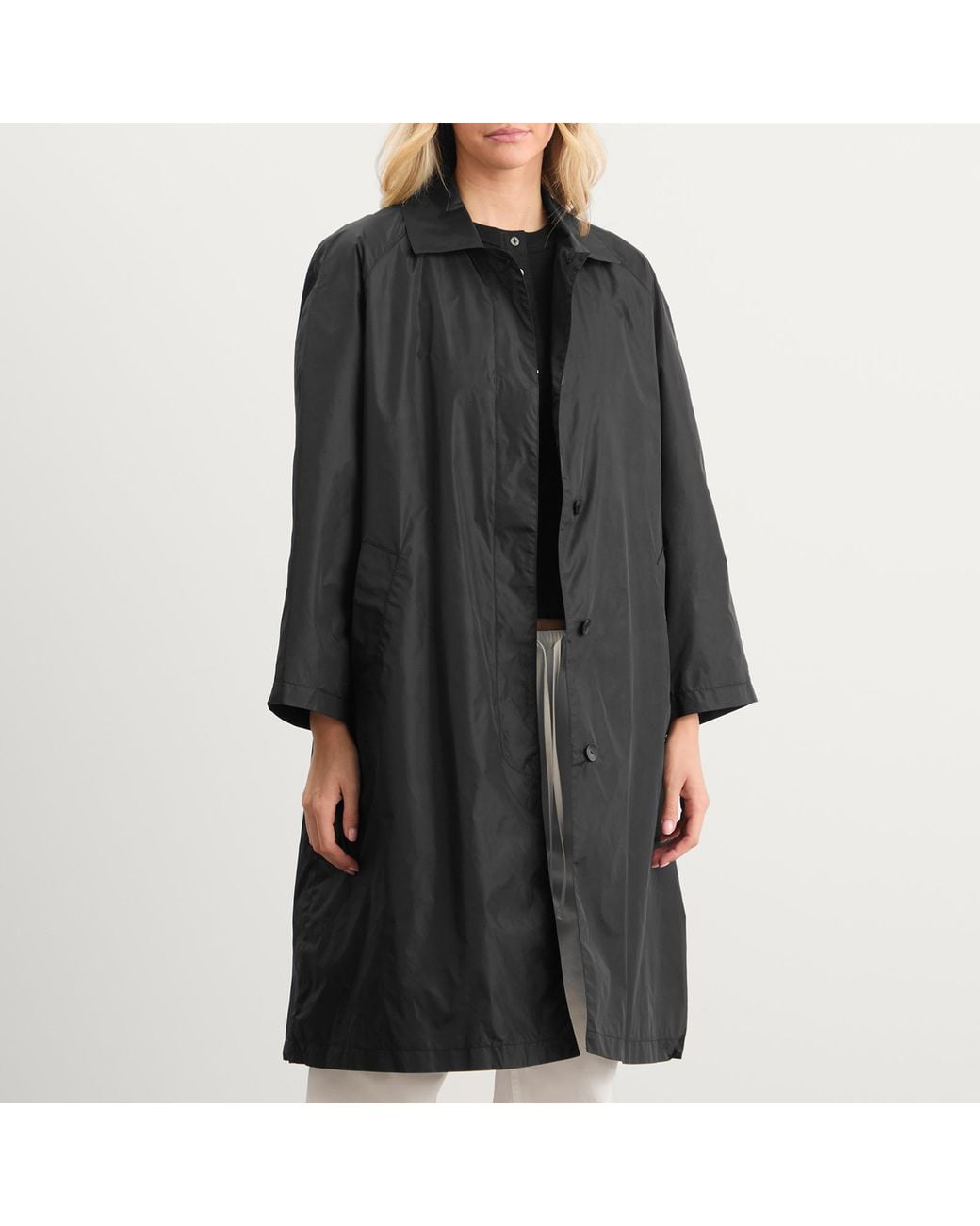 NOTHING WRITTEN Black Urban Nylon Trench Coat
