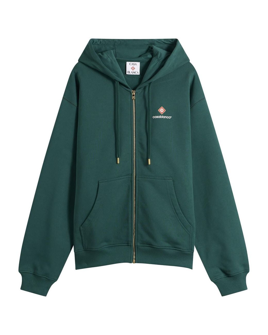 Casablanca Green Sport Zip Up Hoodie for men