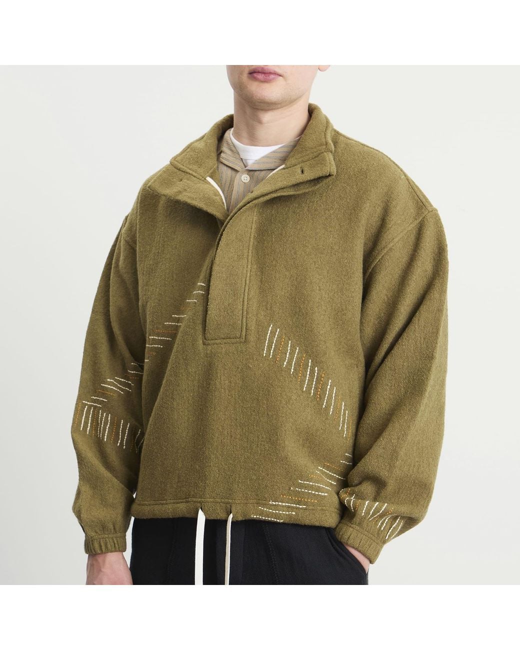 Kartik Research Green Beaded Kaza Jacket for men