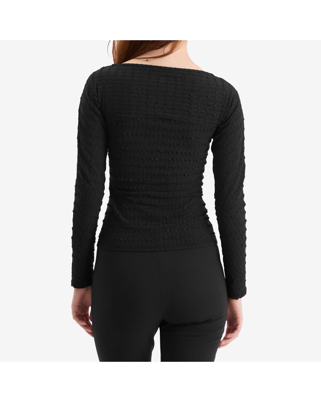Peachy Den Black Cindy Long Sleeve Top
