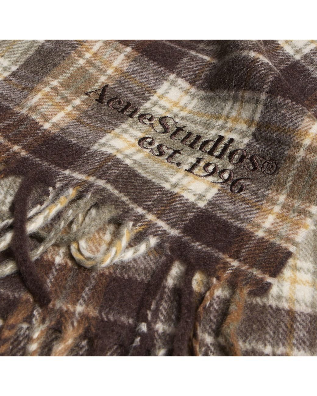 Acne Multicolor Canada Cashmere Check Scarf for men