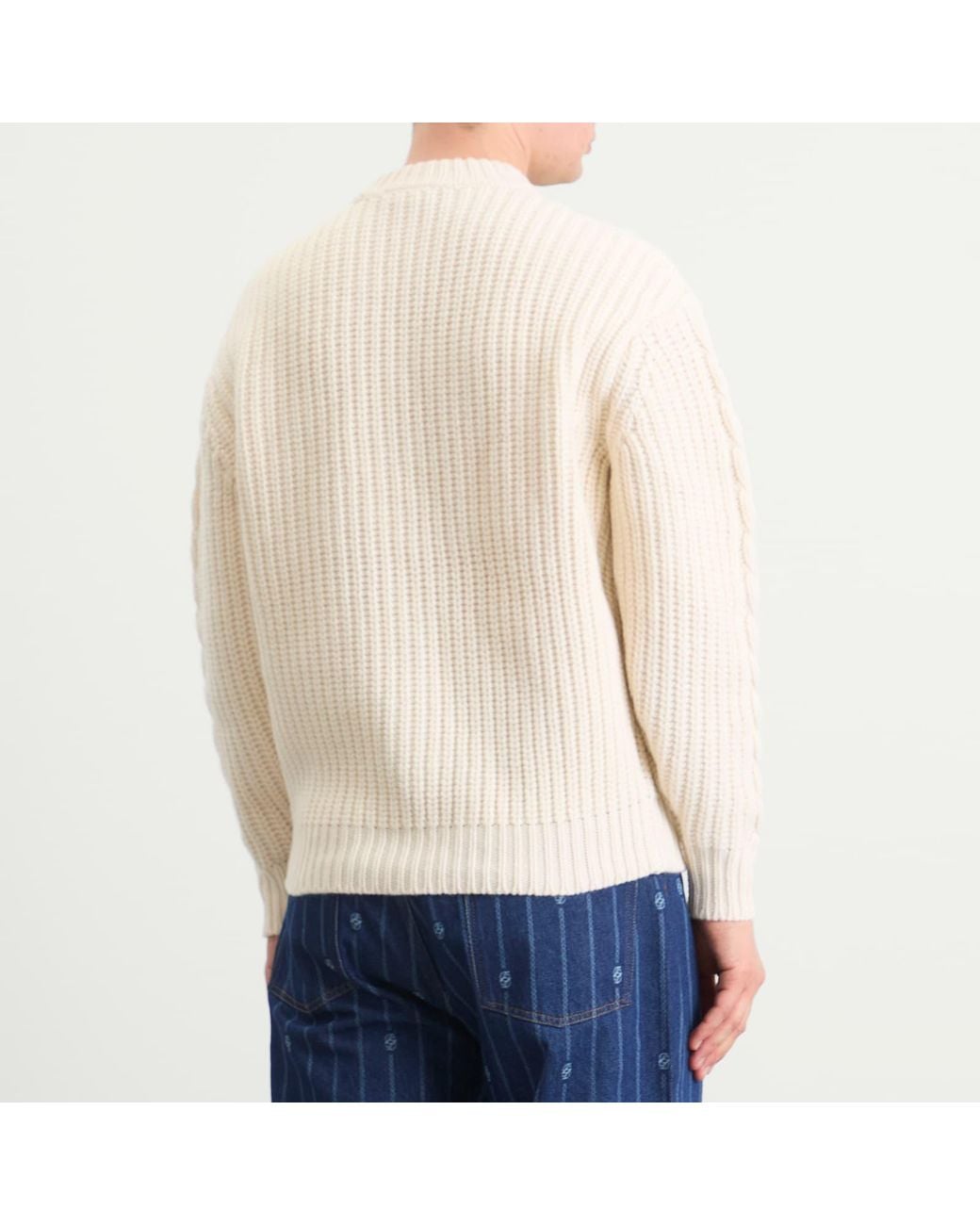 Knited Rope End Drole de Monsieur Cable Knit Jumper in Natural for Men | Lyst