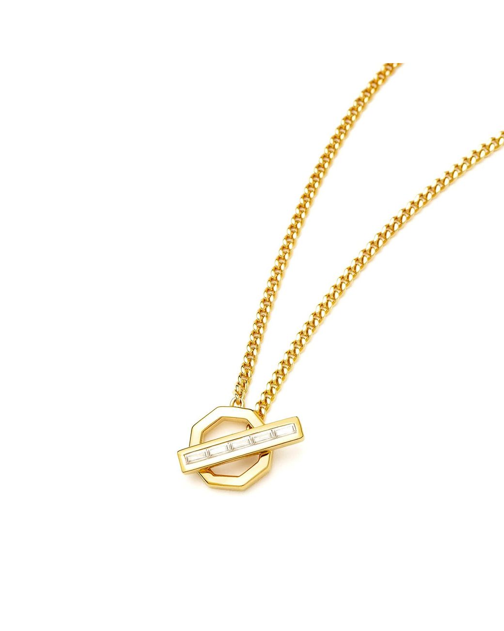 Missoma Metallic X Lucy Williams T-Bar Hex Pendant Necklace