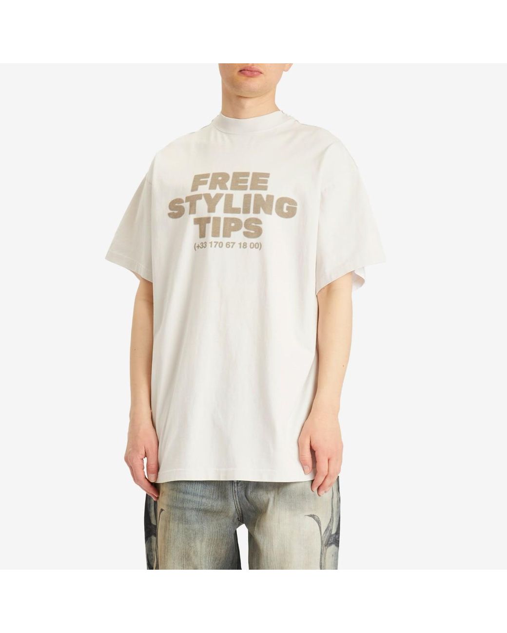 Balenciaga Free Styling Tips T-Shirt in White for Men | Lyst