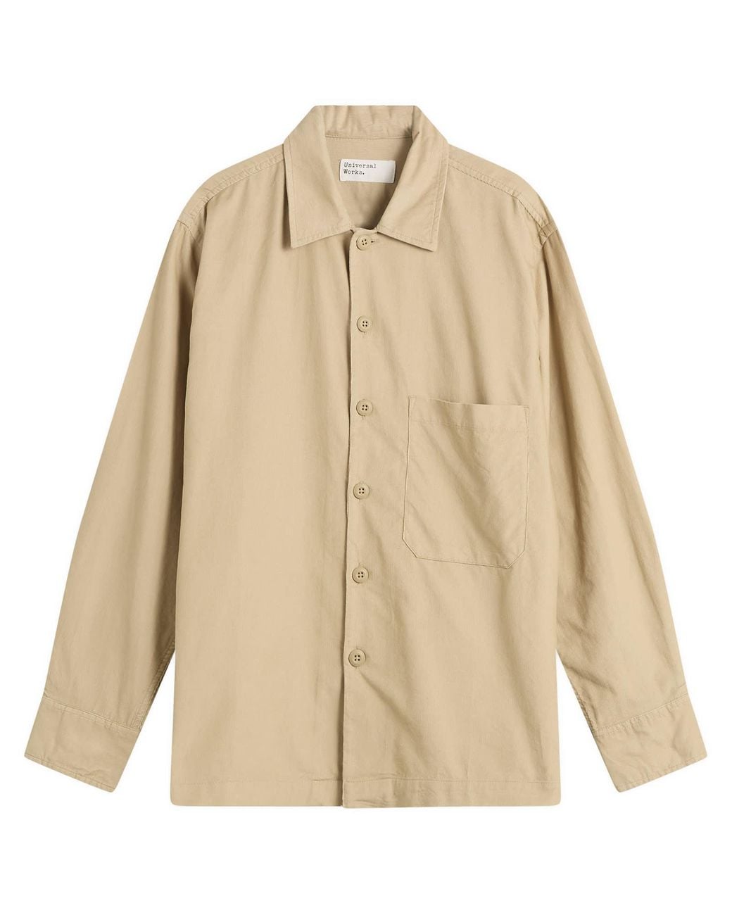Universal Works Natural Fine Cord Fatigue Overshirt for men
