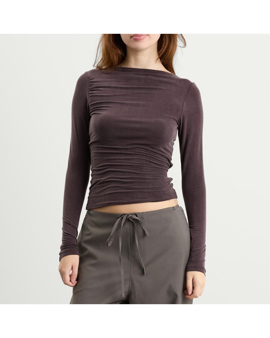 Peachy Den Brown Kylie Long Sleeve Top